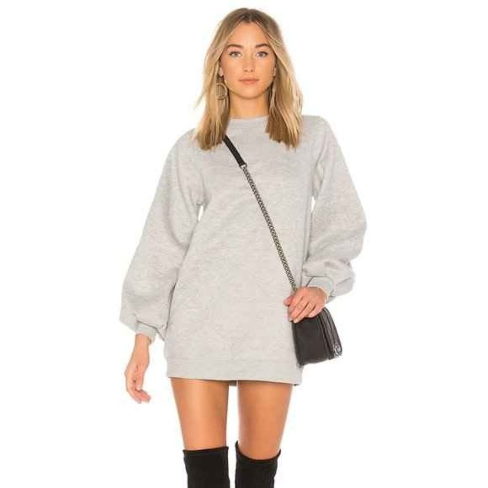 Lovers + Friends Jessa Sweatshirt Dress in Charcoal Sz Small